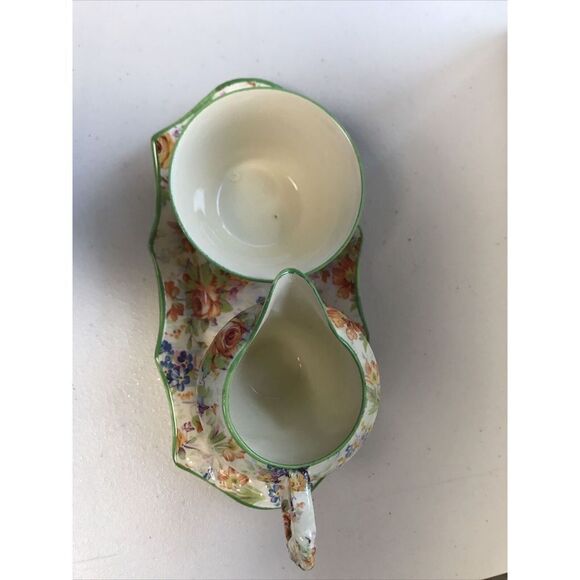 James Kent Chintz Dish Creamer & Sugar Bowl Set Of 3 England Floral - Picture 4 of 13